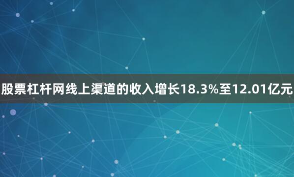股票杠杆网线上渠道的收入增长18.3%至12.01亿元